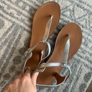 NWOT Coach silver sandals, sz 8.5